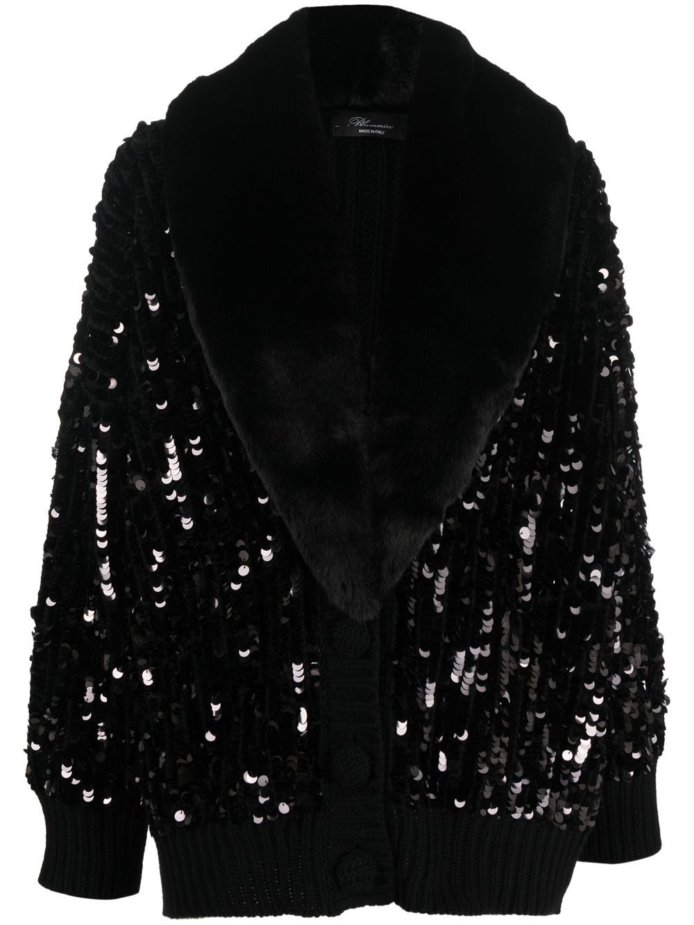 Blumarine Cardigan mit Pailletten - Schwarz von Blumarine