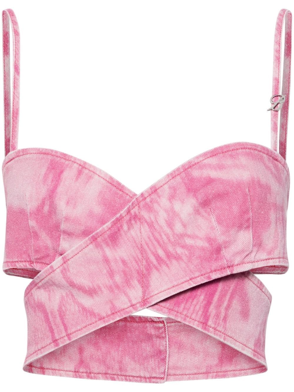 Blumarine Cropped-Oberteil mit Batikmuster - Rosa von Blumarine