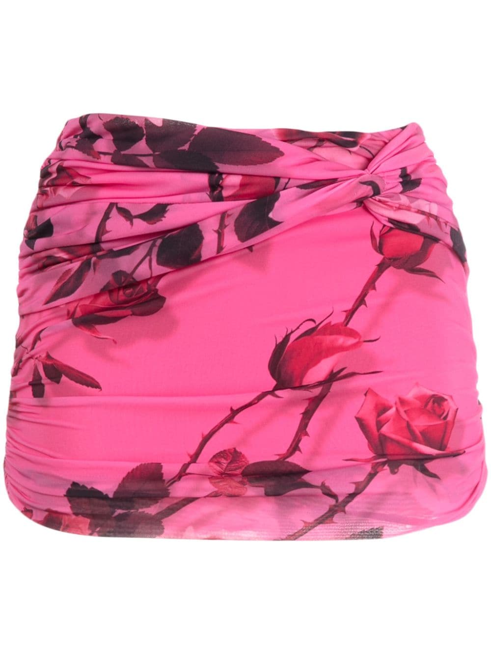 Blumarine Gerüschter Minirock mit Blumen-Print - Rosa von Blumarine