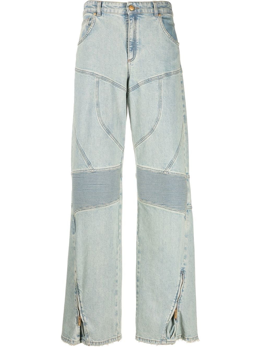 Blumarine High-Waist-Jeans mit Kontrasteinsätzen - Blau von Blumarine