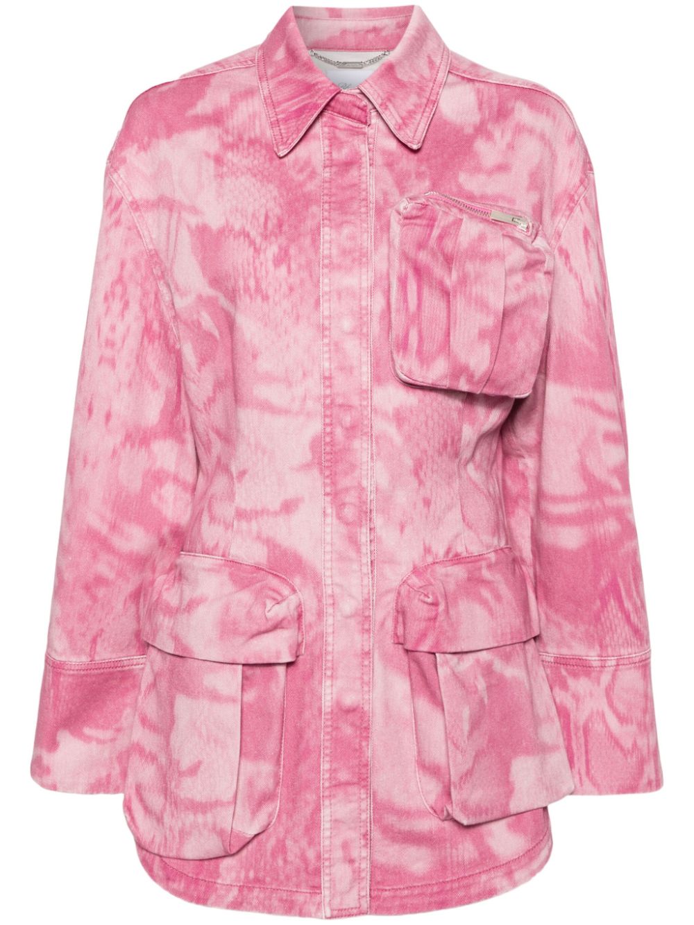 Blumarine Jeansjacke im Distressed-Look - Rosa von Blumarine