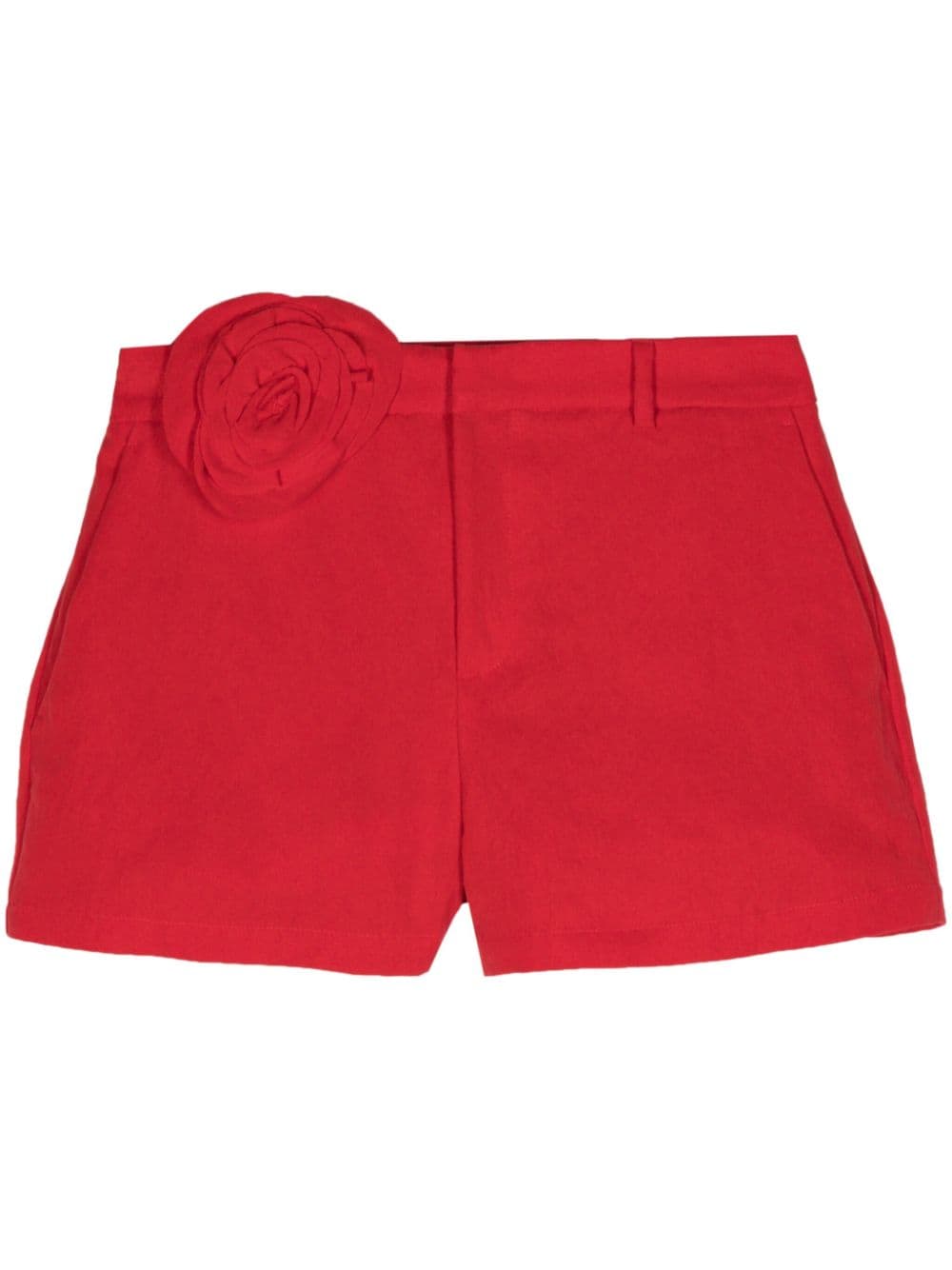 Blumarine Shorts mit Rosenapplikation - Rot von Blumarine