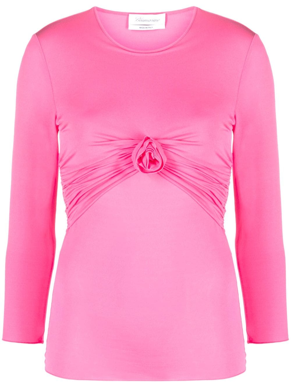 Blumarine T-Shirt mit Blumenapplikation - Rosa von Blumarine