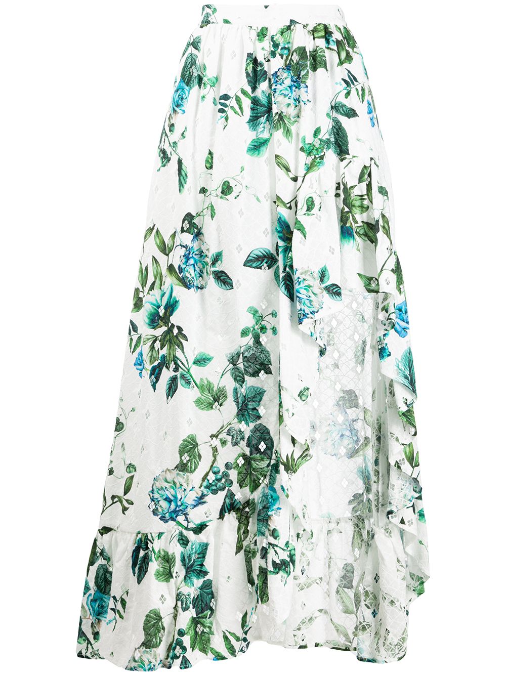 Blumarine Rock mit Blumen-Print - Weiß von Blumarine