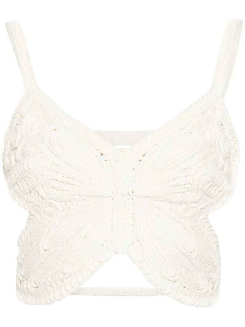 Blumarine Cropped-Top mit Schmetterling - Nude von Blumarine