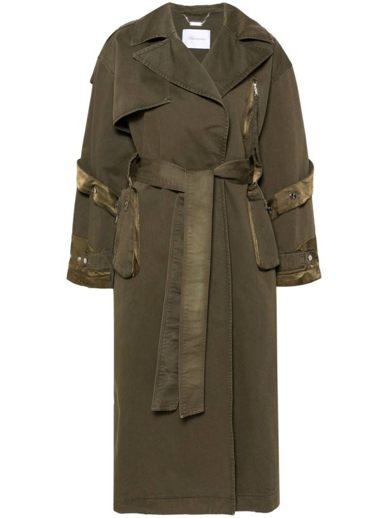 Blumarine Twill-Trenchcoat - Grün von Blumarine