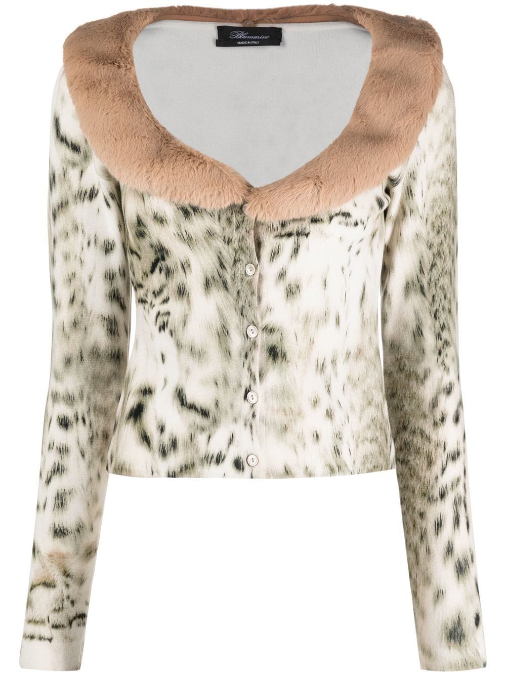 Blumarine Cardigan mit Leoparden-Print - Nude von Blumarine