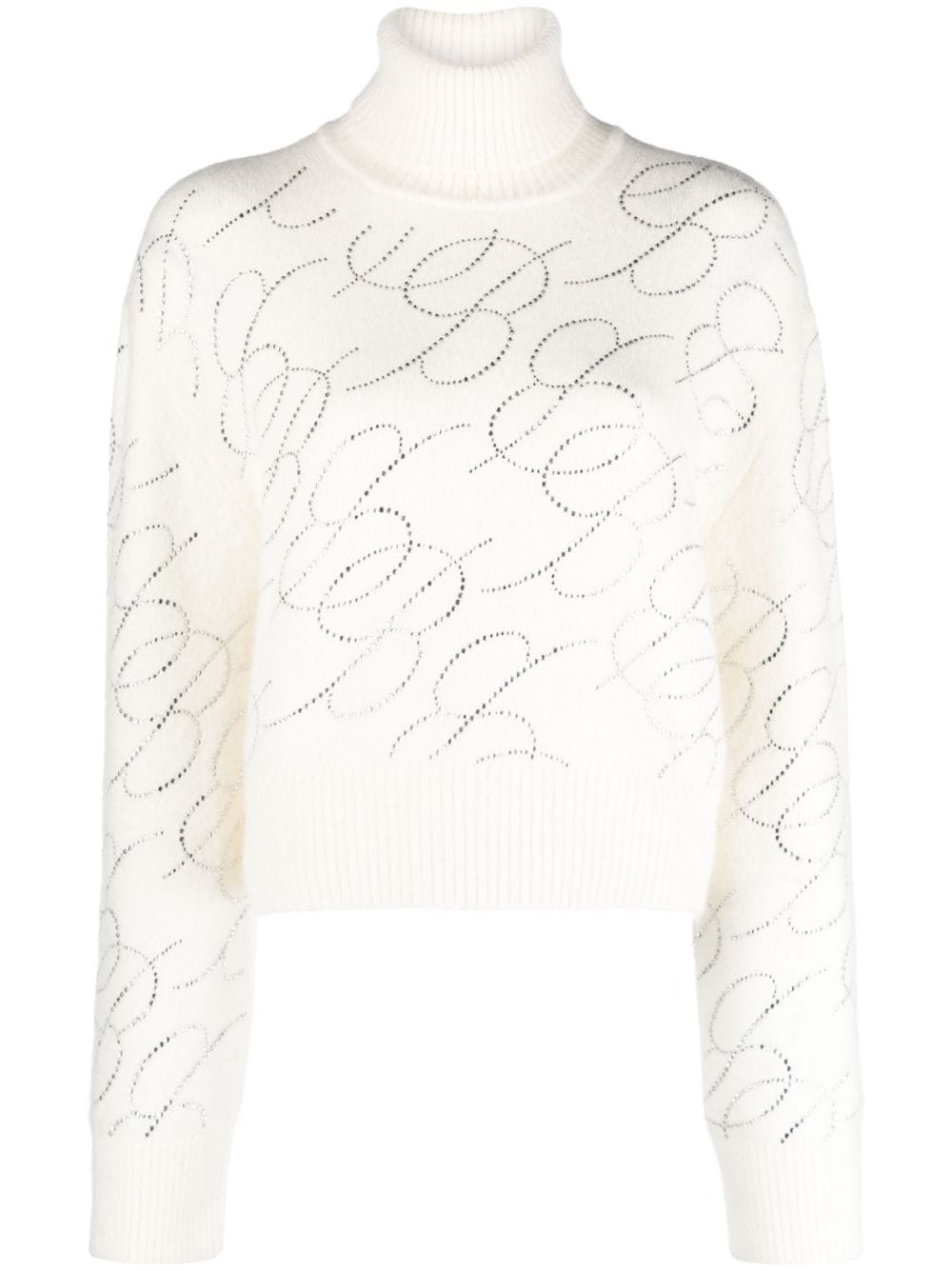 Blumarine Rollkragenpullover mit Logo - Weiß von Blumarine