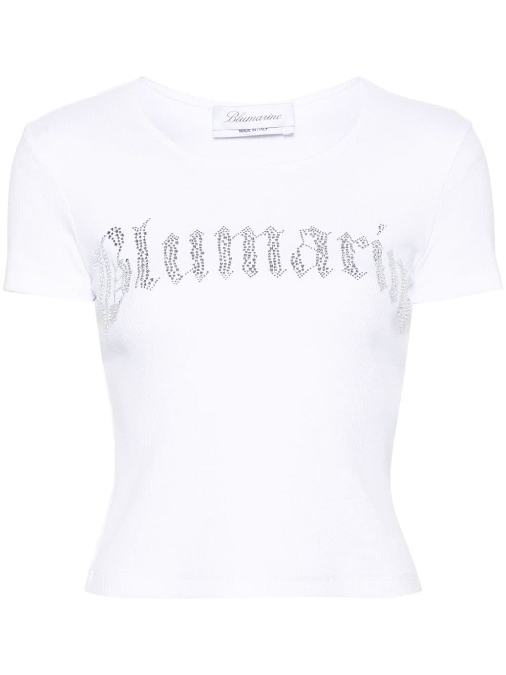 Blumarine T-Shirt mit Strassverzierung - Weiß von Blumarine