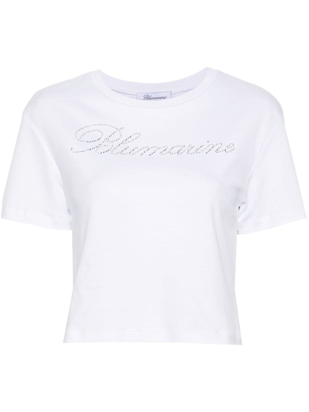 Blumarine T-Shirt mit Strassverzierung - Weiß von Blumarine