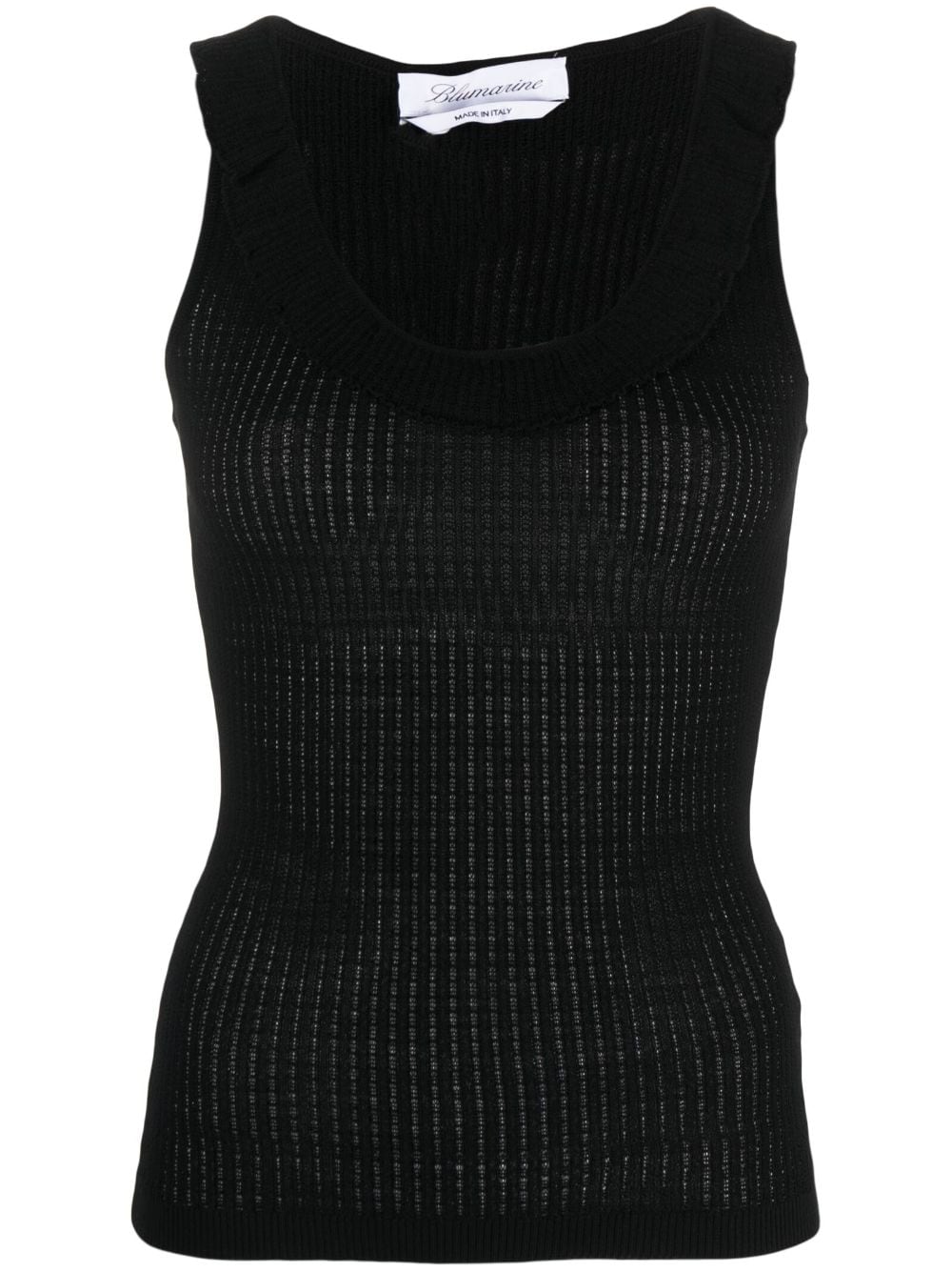 Blumarine Tanktop aus geripptem Strick - Schwarz von Blumarine