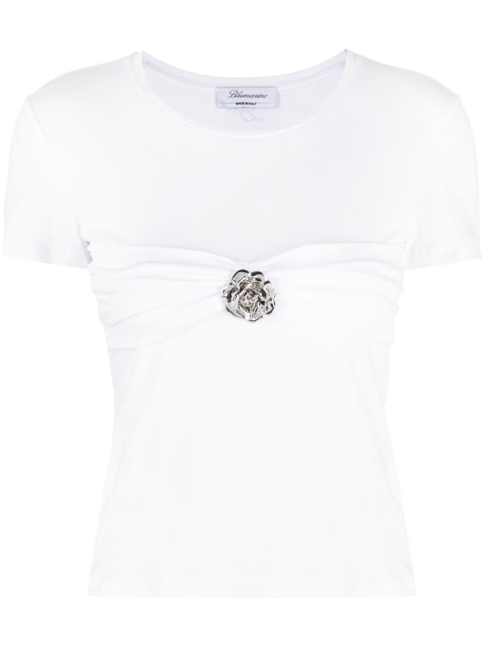 Blumarine T-Shirt mit Brosche - Weiß von Blumarine