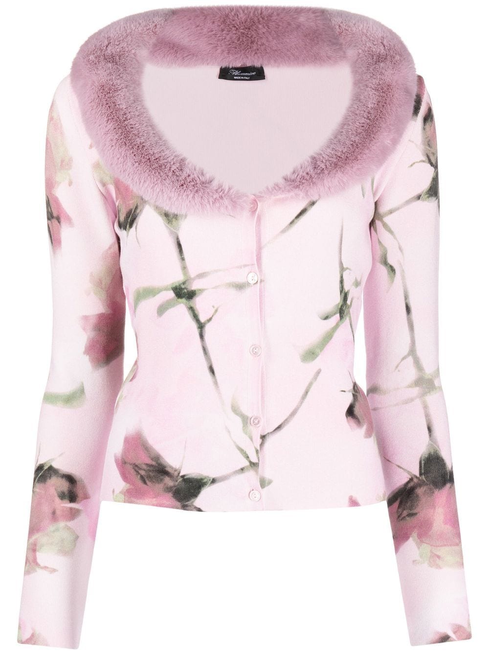 Blumarine Cardigan mit Rosen-Print - Rosa von Blumarine