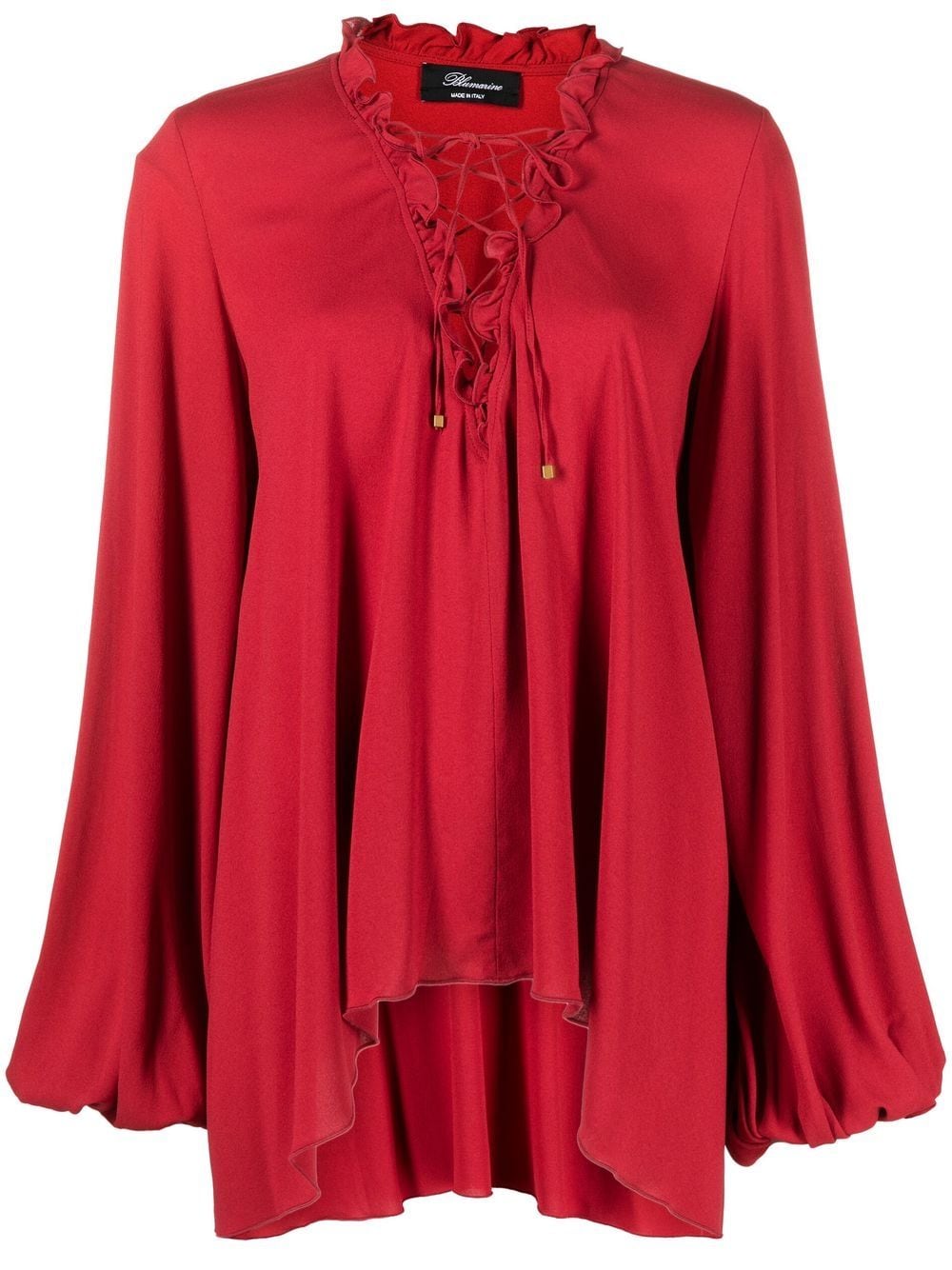 Blumarine Bluse mit Rüschenkragen - Rot von Blumarine