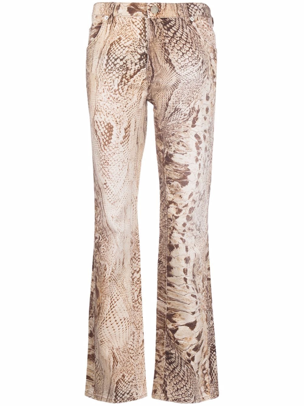 Blumarine Jeans mit Schlangenleder-Print - Nude von Blumarine