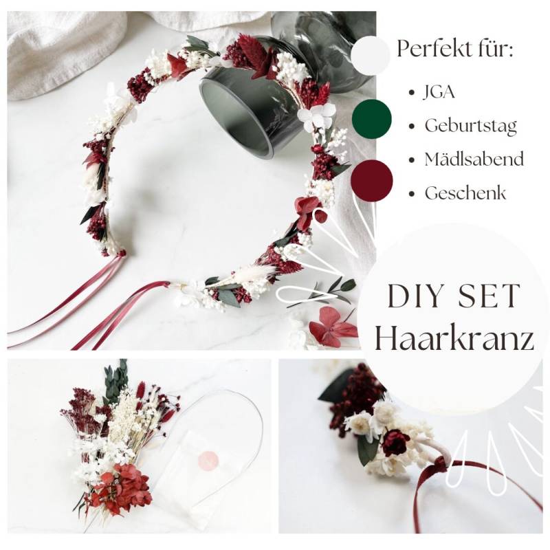 Diy-Set Haarkranz Plus Erklärvideo Kreative Jgaidee Für Zuhause, Jga Idee Blumenkranz Binden, Diy Set Trockenblumen von BlumeleiOnEtsy