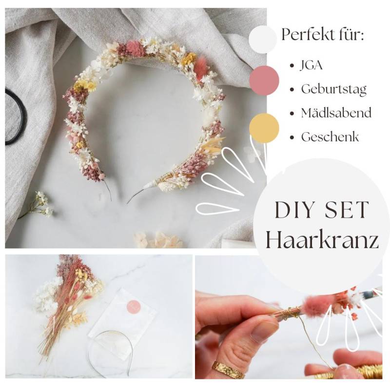 Diy Set Plus Erklärvideo, Jga Idee Für Zuhause, Blumenkranz Binden, Diy Trockenblumen von BlumeleiOnEtsy