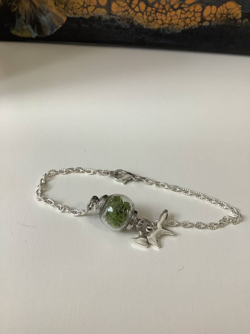 Armband Echtes Moos Fuchs Glasschmuck Blüten Wald Geschenk von Blumenglasschmuck