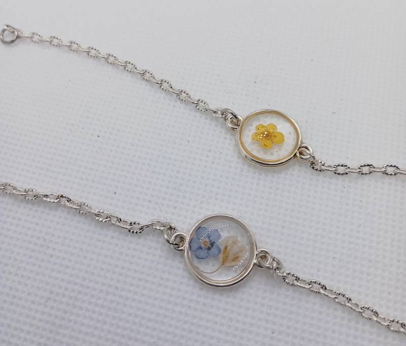 Charm Echte Gepresste Blumen Armband Anhänger Getrocknete Blüten von Blumenglasschmuck