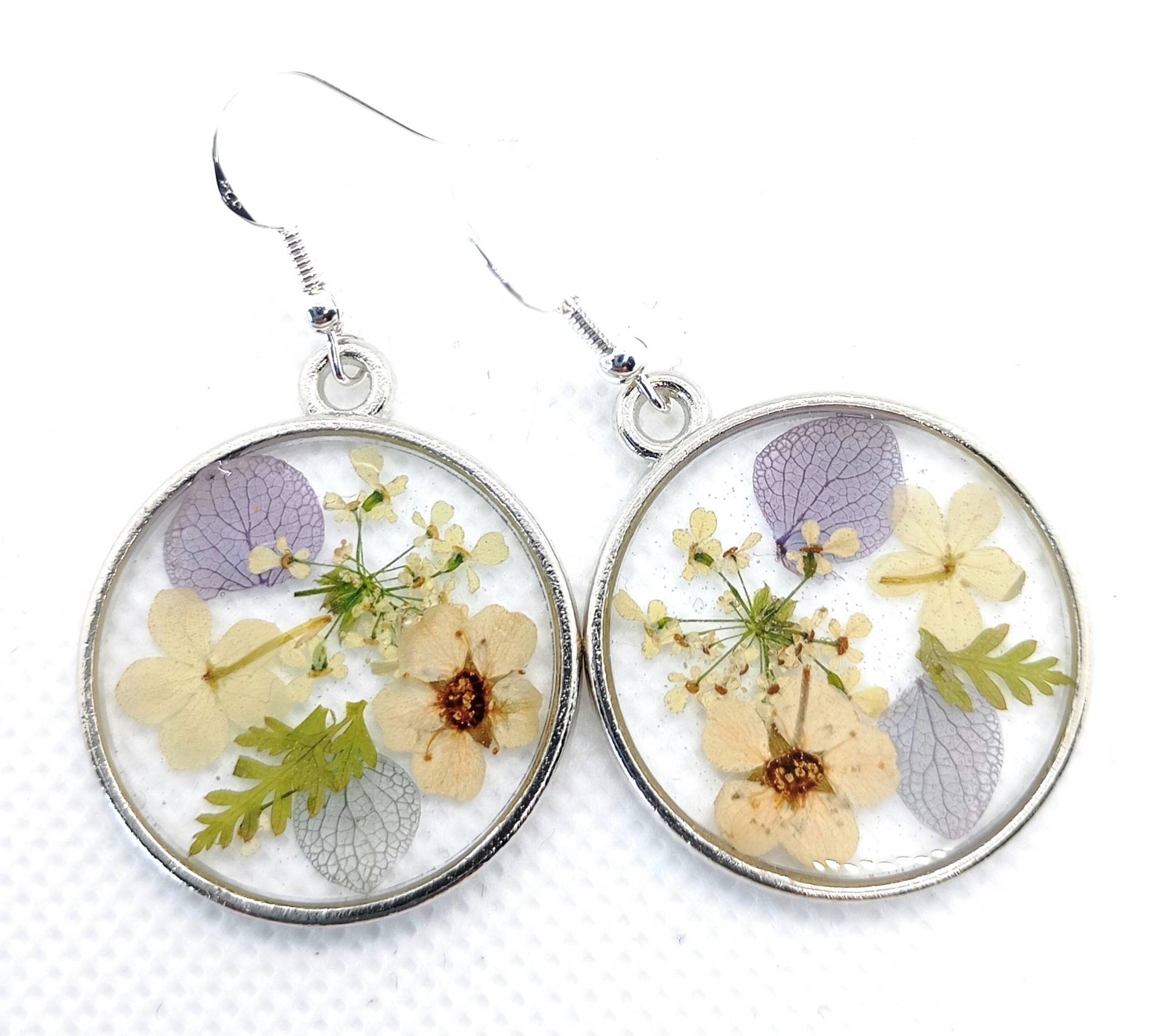 Gepresste Blumen Ohrringe Gepresste Blüten Frühling Geschenk Beste Freundin Silber925 Blumenschmuck Schmuck Ohrschmuck von Blumenglasschmuck