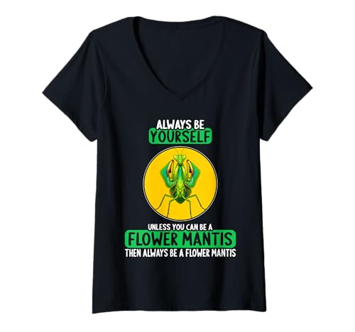 Damen Blumenmantiden Blumenmantis T-Shirt mit V-Ausschnitt Damen Blumenmantiden Blumenmantis T-Shirt mit V-Ausschnitt von Blumenmantiden Blumenmantis Tier Shop