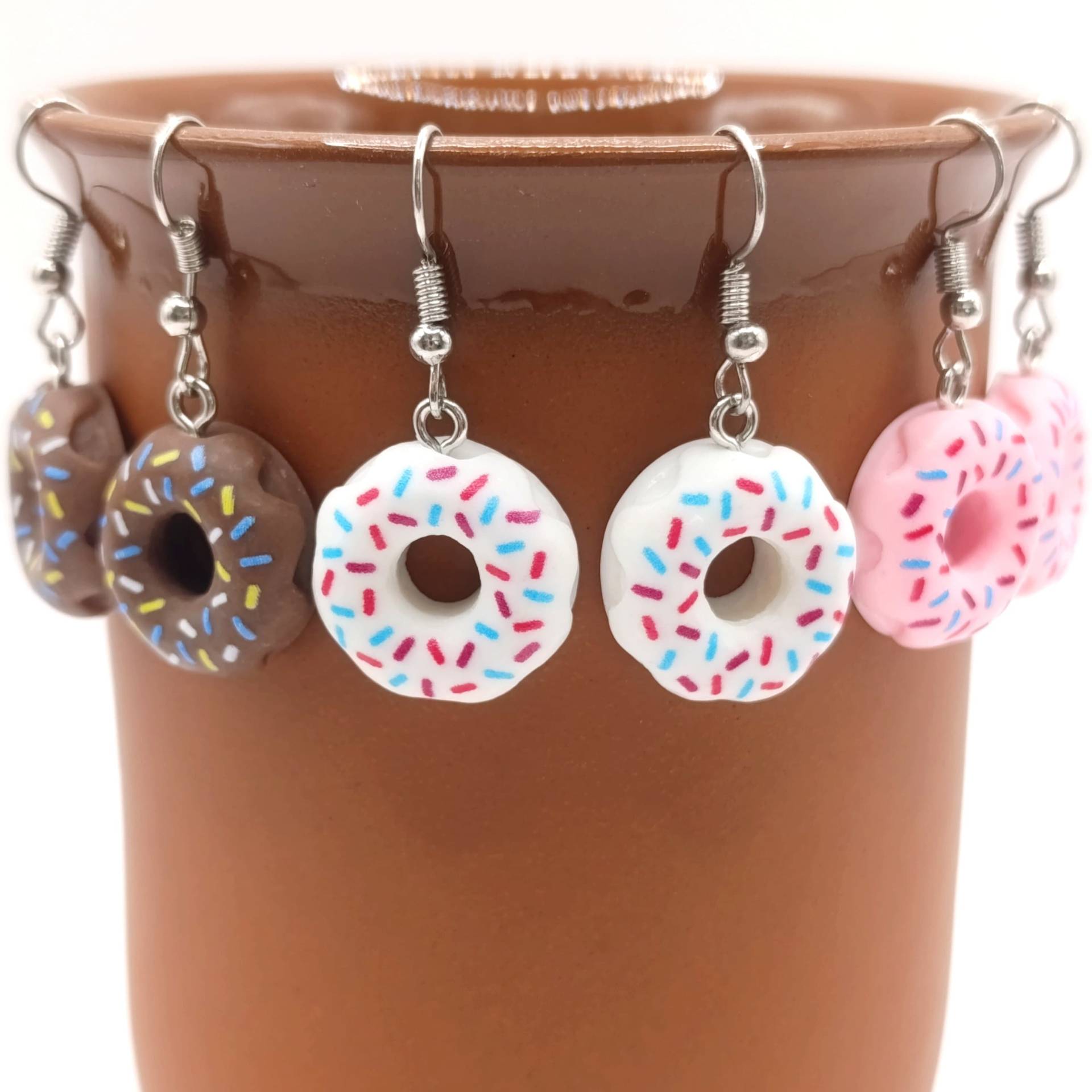 Ohrringe Donut - Ohrhänger Mit Kuchen Süßigkeiten Lustige Originelle Ohrring Essen von Blumenschaf