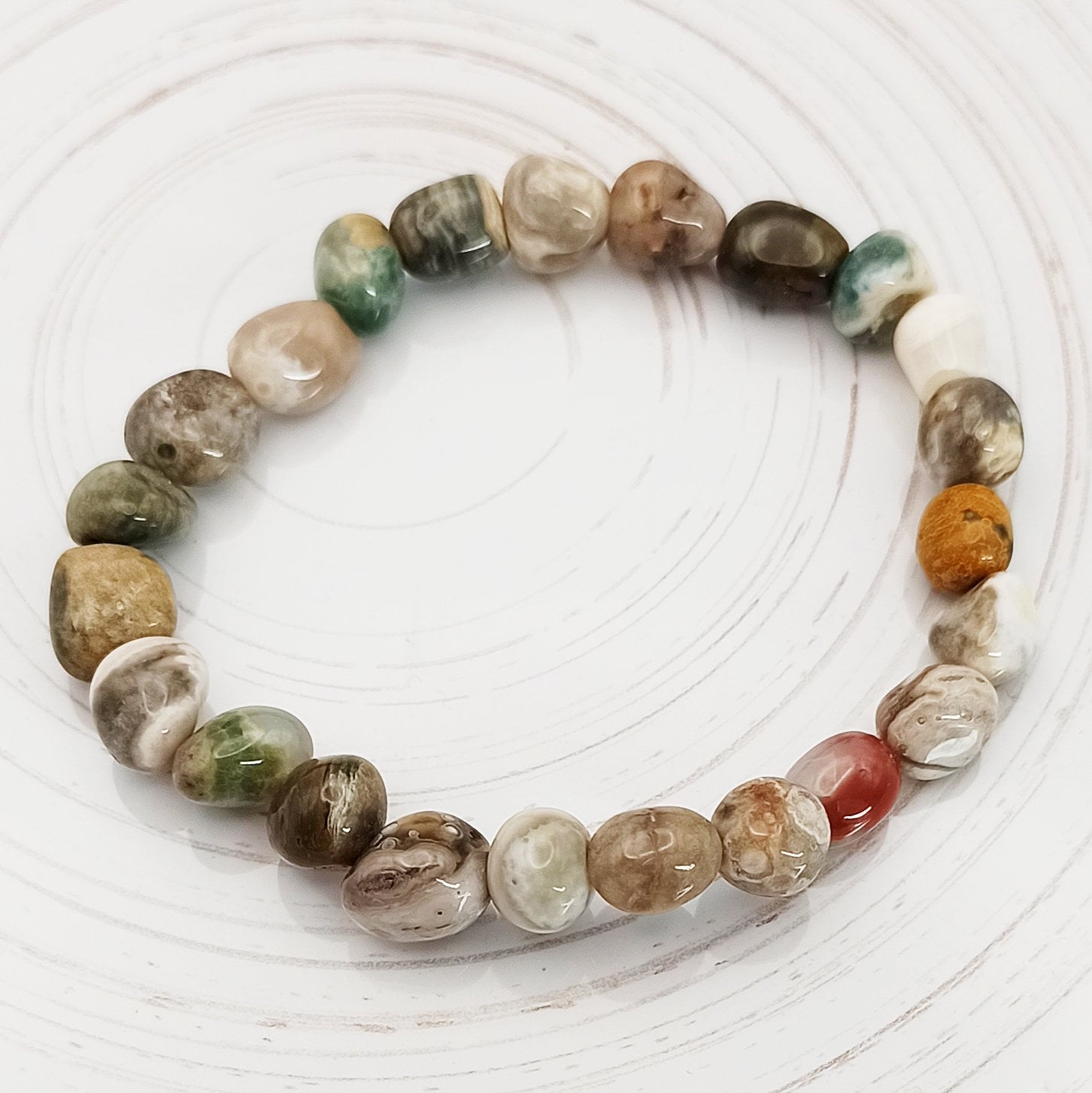 Ozeanchalcedon Barockarmband - Armband Aus Nuggets Geschenk Für Spirituelle von Blumenschaf