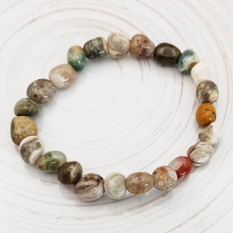Ozeanchalcedon Barockarmband - Armband Aus Nuggets Geschenk Für Spirituelle von Blumenschaf