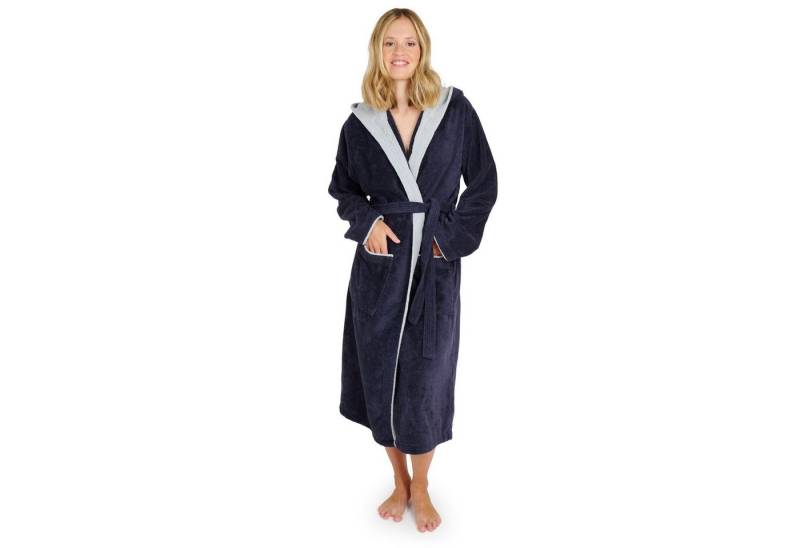 Blumtal Bademantel Damen, mit gefütterter Kapuze, Baumwolle, und samtigen Frottee-Velours, Oeko-TEX® Zertifiziert von Blumtal