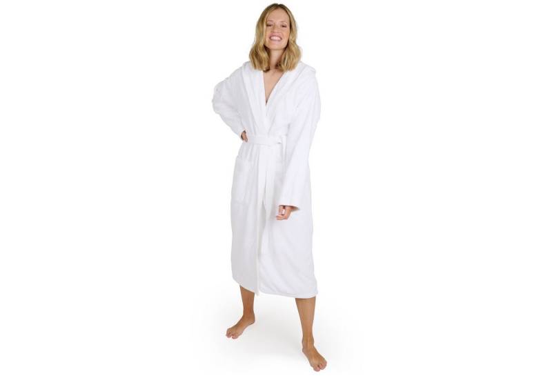 Blumtal Bademantel Damen, mit gefütterter Kapuze, Baumwolle, und samtigen Frottee-Velours, Oeko-TEX® Zertifiziert von Blumtal