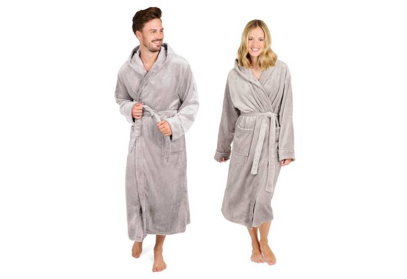Blumtal Bademantel Bademantel Damen und Herren - kuschelig weicher Fleece Bademantel, mit Kapuze & Fronttasche von Blumtal