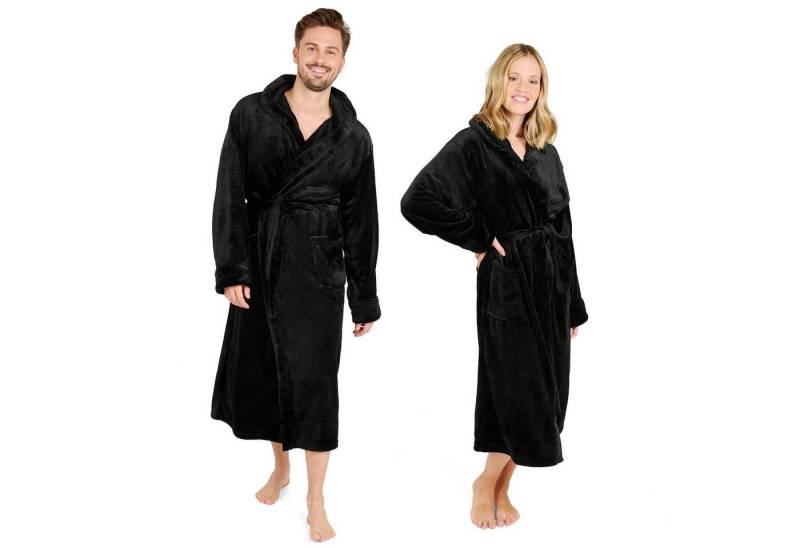 Blumtal Bademantel Bademantel Damen und Herren - kuschelig weicher Fleece Bademantel, mit Kapuze & Fronttasche von Blumtal