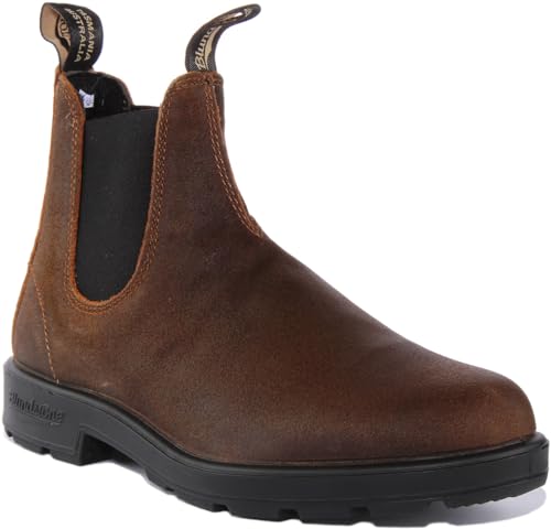 BLUNDSTONE Unisex Original 500 Series Chelsea Boot, Brown Wax Suede, 43 EU von Blundstone