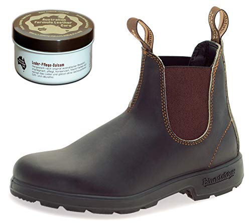 Blundstone Style 500 Classic Chelsea Boots Unisex Stiefelette + Lederpflege | Stout Brown |Size EU 42.5 - UK 8.5 von Blundstone