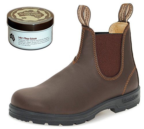 Blundstone Style 550 Classic Comfort Chelsea Boots Unisex Stiefelette + Lederpflege | Walnut Brown | UK 8.5 / EU 42.5 von Blundstone