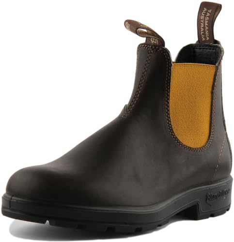 Blundstone Unisex 1919 (500 Series) Chelsea Boot, Brown Leather with Mustard Elastic, 46 EU von Blundstone