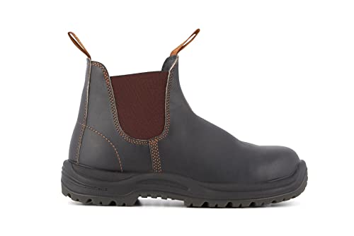 Blundstone Unisex-Erwachsene SRC Leder Stahlkappe Chelsea Sicherheitsstiefel, braun, 46 EU von Blundstone