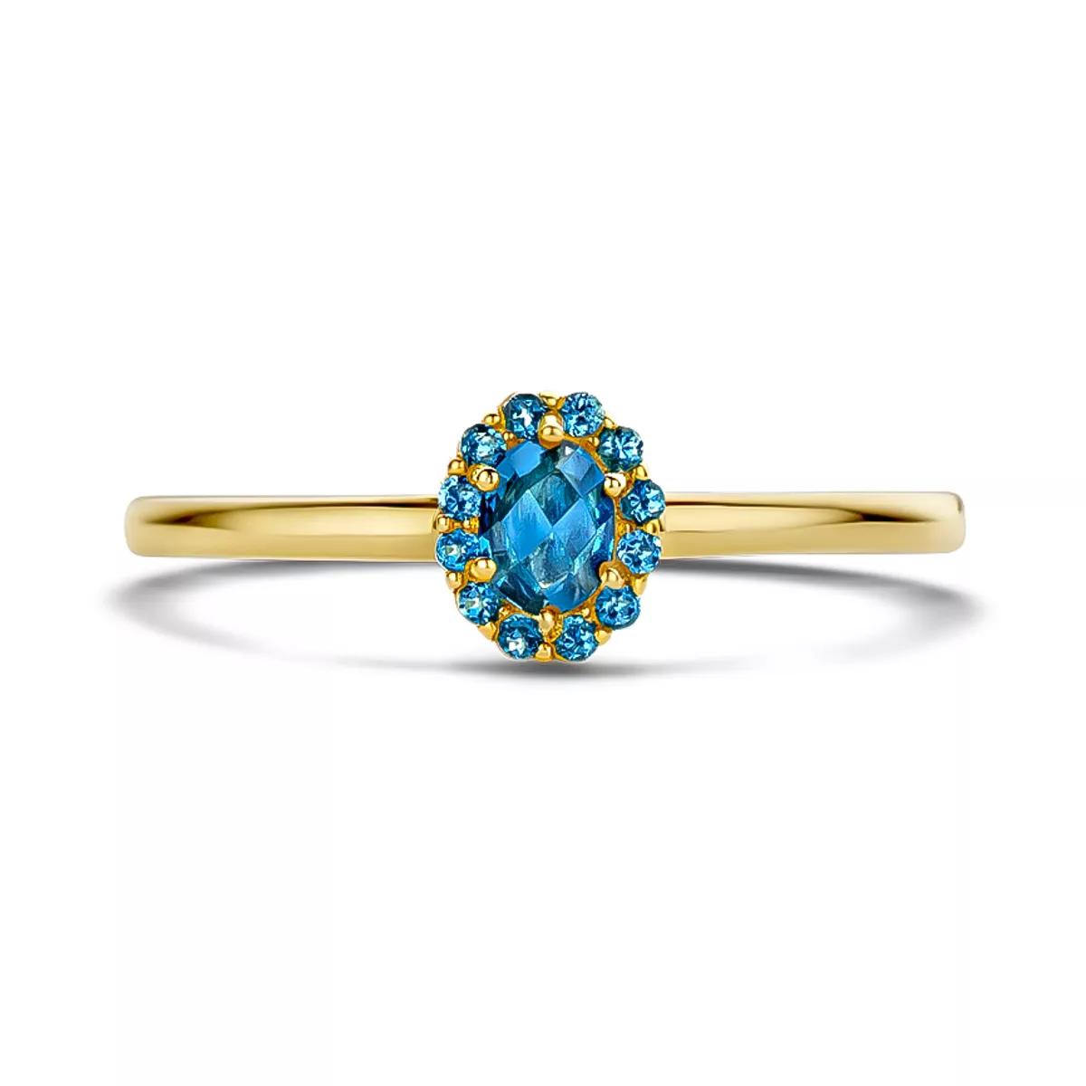 Blush Ring - Ring 1226YLB - Gold (14k) with London blue Topaz - Gr. 54 - in Gold - für Damen von Blush