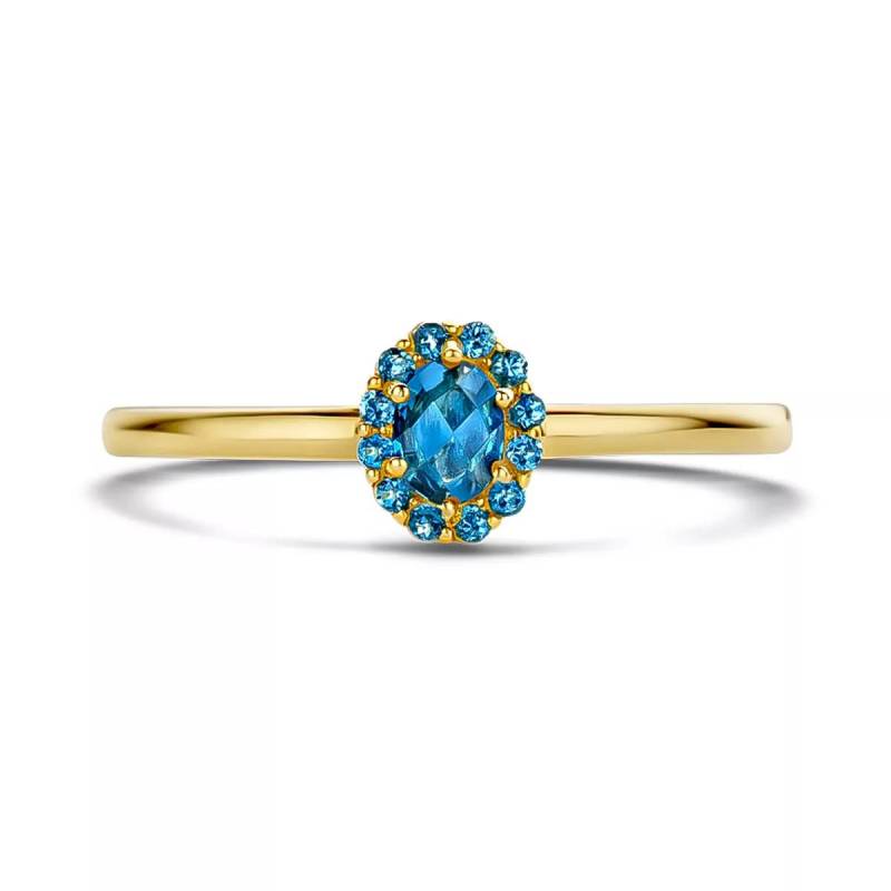 Blush Ring - Ring 1226YLB - Gold (14k) with London blue Topaz - Gr. 56 - in Gold - für Damen von Blush