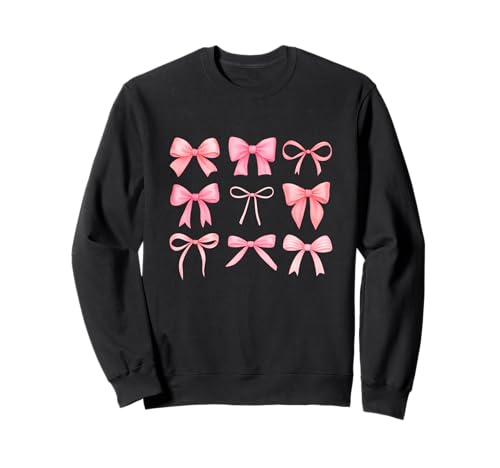 Rosa Schleife Gitter Kokette Ästhetisch Niedlich Mädchen Stil Sweatshirt Rosa Schleife Gitter Kokette Ästhetisch Niedlich Mädchen Stil Sweatshirt von BlushCharm Studio