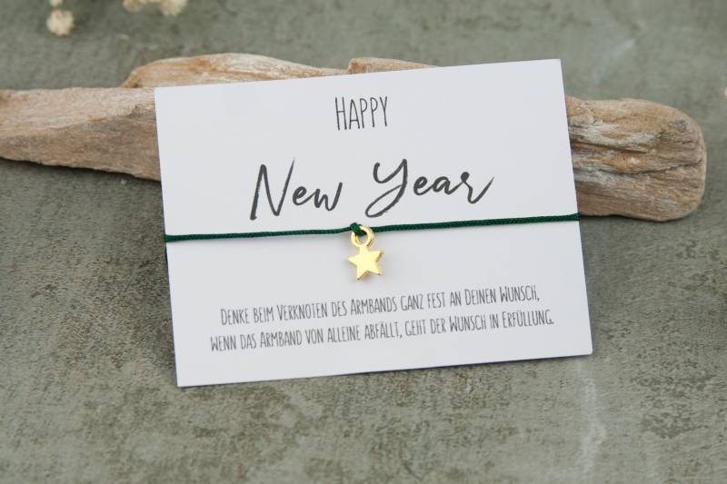 Silvester Wunscharmband Stern Gold - Neujahr Geschenk & Kleines Mitbringsel Silvester Wunscharmband Stern Gold - Neujahr Geschenk & Kleines Mitbringsel von BlushingApplesDE