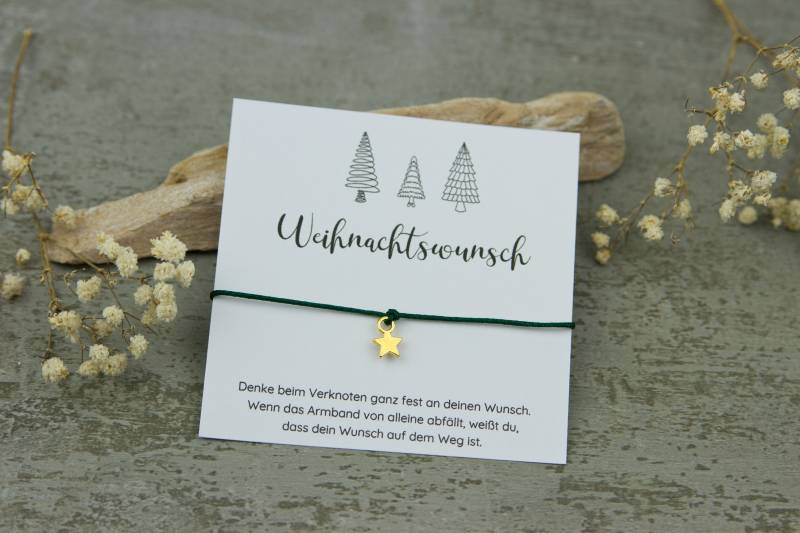 Weihnachtswunsch Armband Mit Goldenem Stern - Ein Handgemachtes Wichtelgeschenk Zur Weihnachtsfeier Weihnachtswunsch Armband Mit Goldenem Stern - Ein Handgemachtes Wichtelgeschenk Zur Weihnachtsfeier von BlushingApplesDE