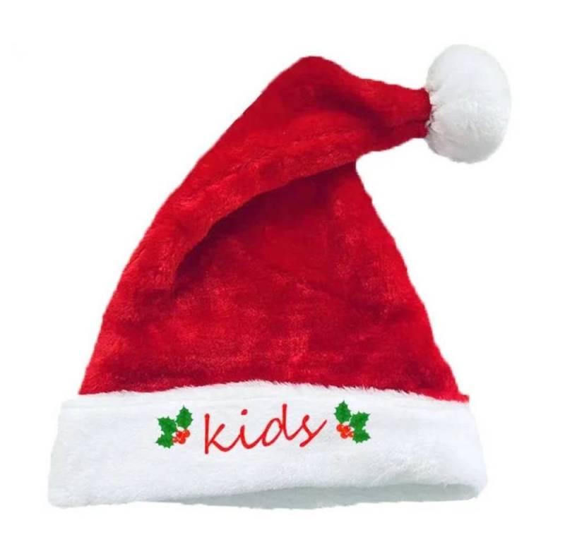 Blusmart Bommelmütze Plüsch verdickte Weihnachts mützen für erwachsene Kinder (Rot Nikolausmütze, 1-St., Winter weihnachts mützen) für Weihnachten Neujahr geschenk von Blusmart