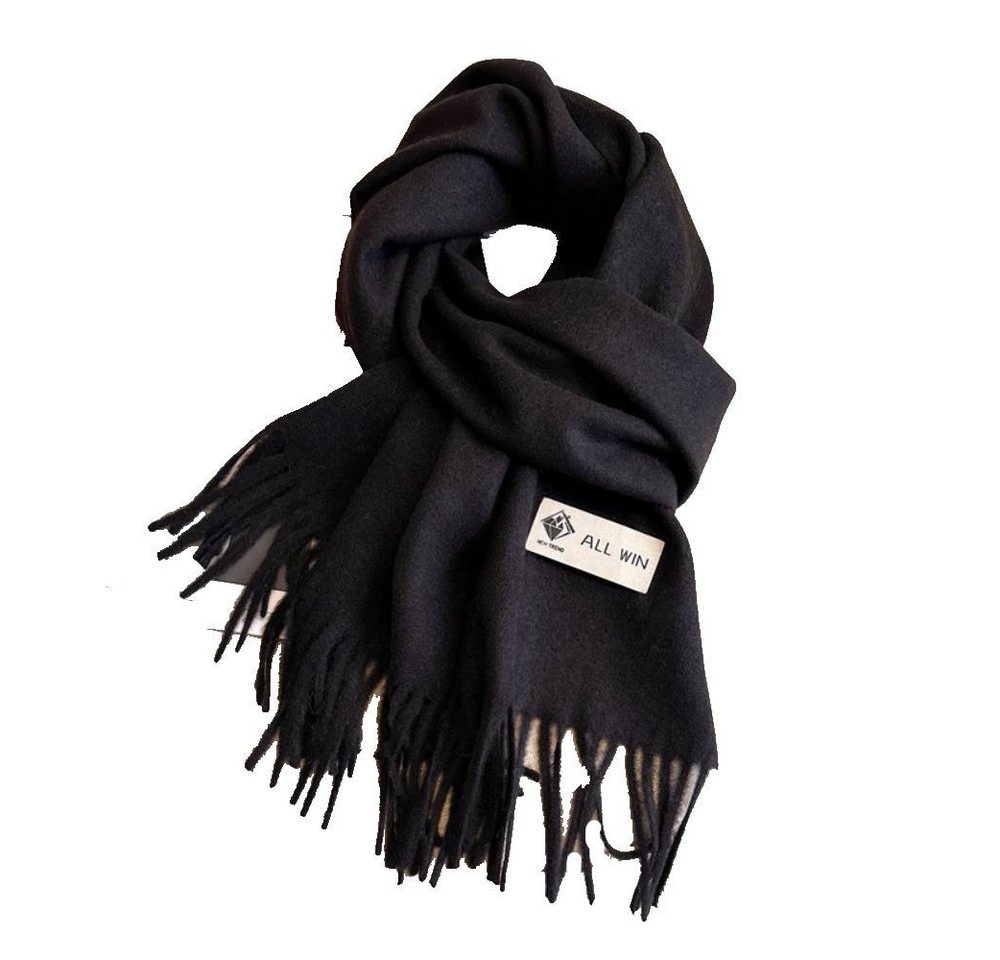 Blusmart Halstuch Schal Damen Warm Herbst Winter unifarben Baumwolle mit quasten, (Dick und weich, Einfarbige Schals und Tücher), Für abendkleid xl Stola Scarf Winterschal von Blusmart