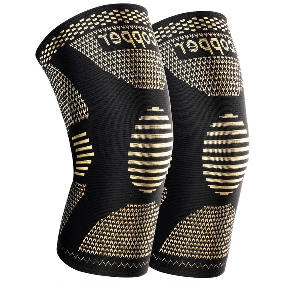 Blusmart Kniebandage Kniebandagen aus Kupfer, Unisex, 2er-Pack (Kniestütze, Bequem und atmungsaktiv), Kompressionsmanschette für Sport, Knieschmerzlinderung von Blusmart