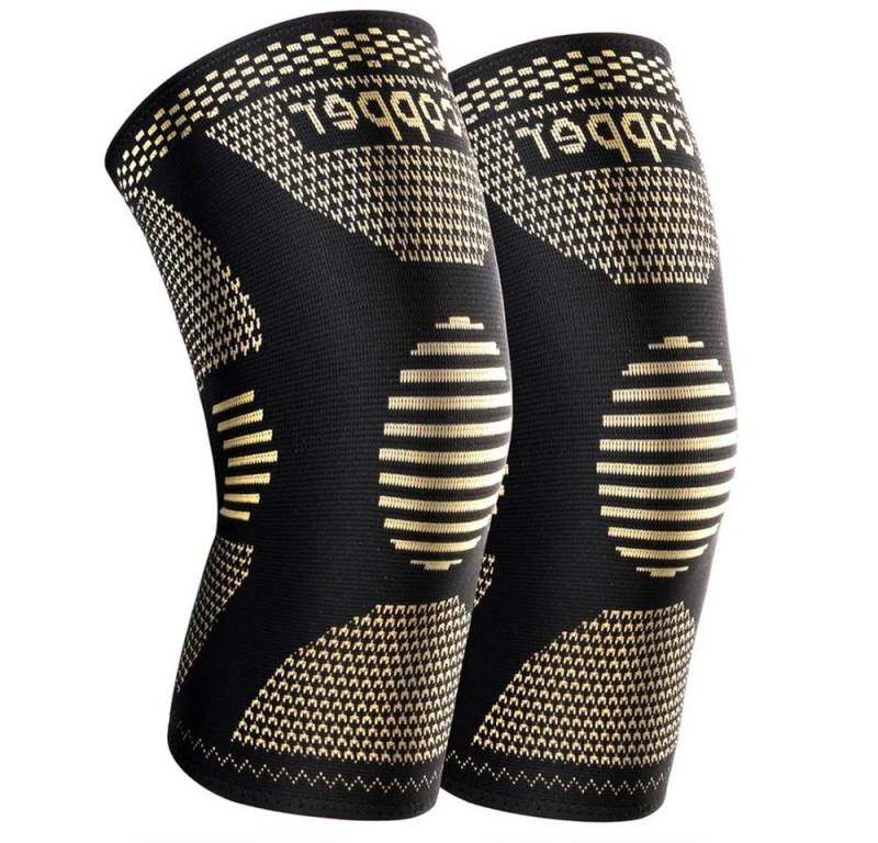 Blusmart Kniebandage Kniebandagen aus Kupfer, Unisex, 2er-Pack (Kniestütze, Bequem und atmungsaktiv), Kompressionsmanschette für Sport, Knieschmerzlinderung von Blusmart
