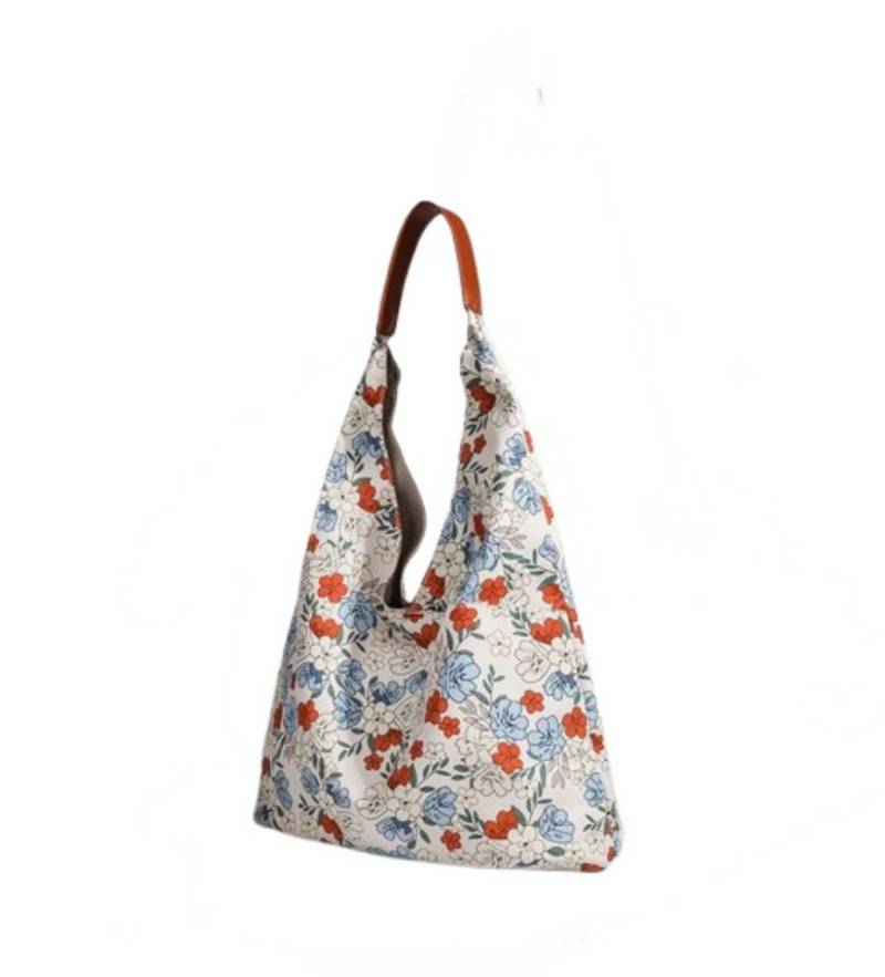 Blusmart Schultertasche Blumen-Canvas-Umhängetasche (Unterarmtasche/Große Tragetasche, Für verschiedene Anlässe geeignet), Das perfekte Geschenk für Frauen von Blusmart