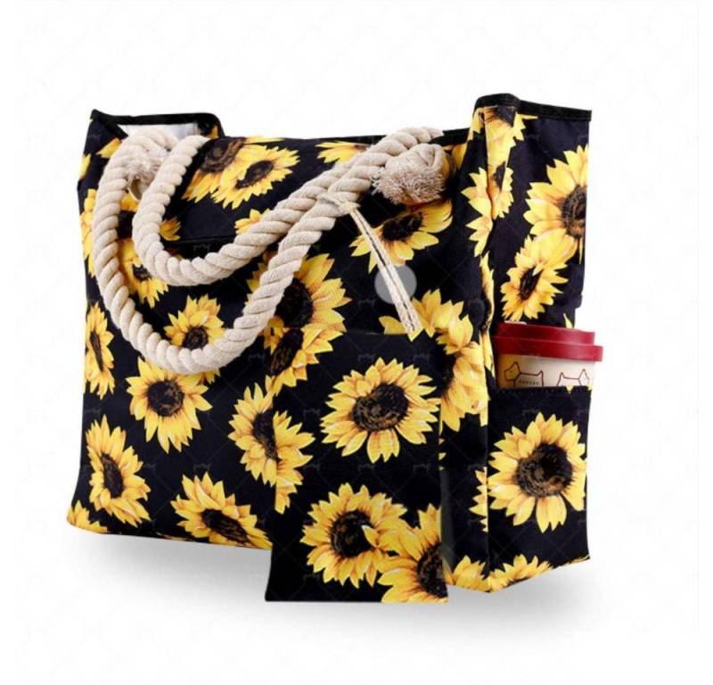 Blusmart Strandtasche Große Strandtasche für Damen mit kleiner Geldbörse (Segeltuch Umhängetasche, Beach Bag, Einkaufstasche Wasserdicht), Für Reisen, Strand, Schwimmbad von Blusmart