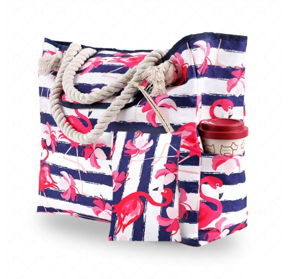 Blusmart Strandtasche Große Strandtasche für Damen mit kleiner Geldbörse (Segeltuch Umhängetasche, Beach Bag, Einkaufstasche Wasserdicht), Für Reisen, Strand, Schwimmbad von Blusmart