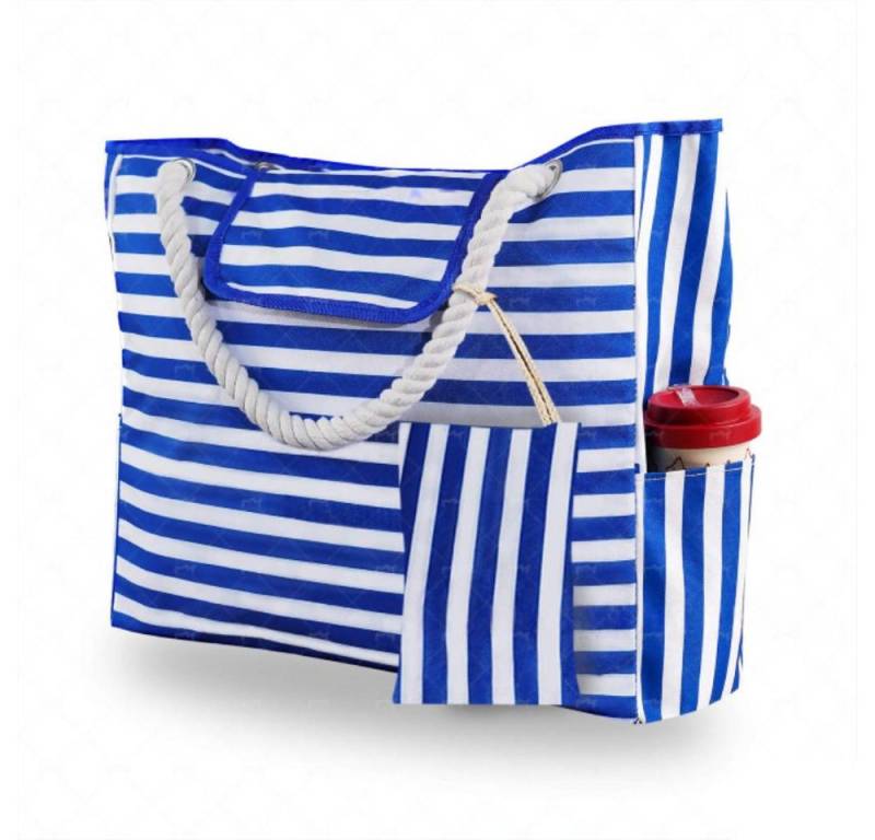 Blusmart Strandtasche Große Strandtasche für Damen mit kleiner Geldbörse (Segeltuch Umhängetasche, Beach Bag, Einkaufstasche Wasserdicht), Für Reisen, Strand, Schwimmbad von Blusmart